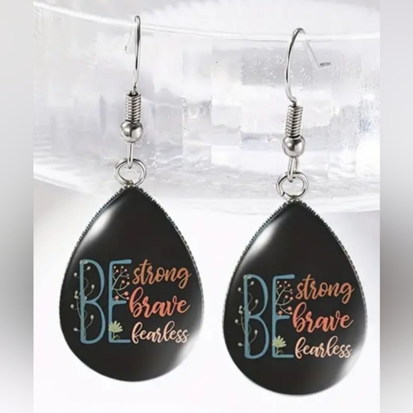 2/30$ Or 3/$35 Inspirational Colorful Black Crystal GlasTeardrop Earrings (#076) - Picture 1 of 5